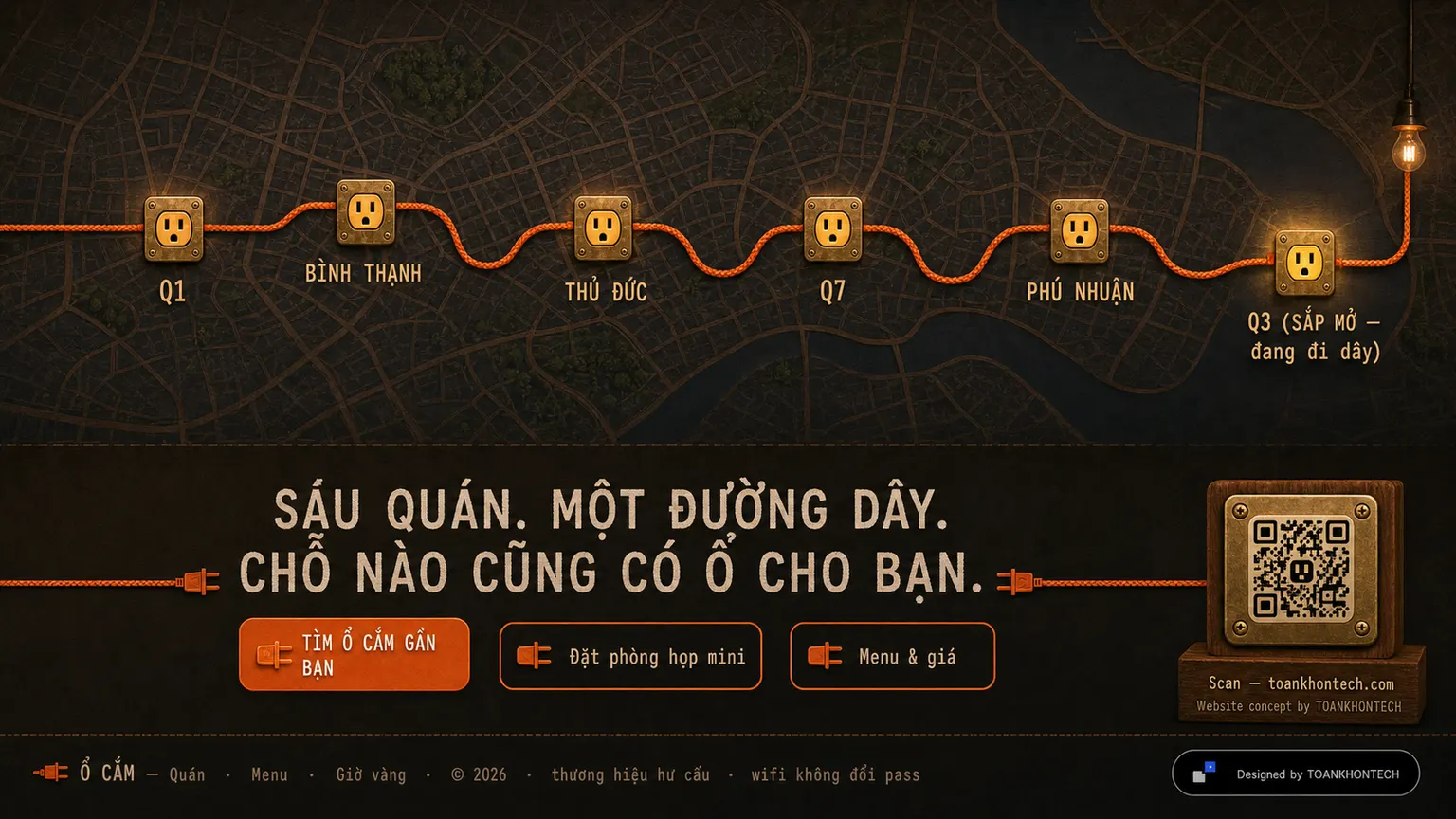 Ổ CẮM website concept artboard focused on closing invitation