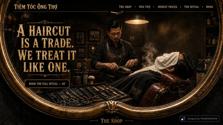 TIỆM TÓC ÔNG THỢ — A haircut is a trade. We treat it like one.