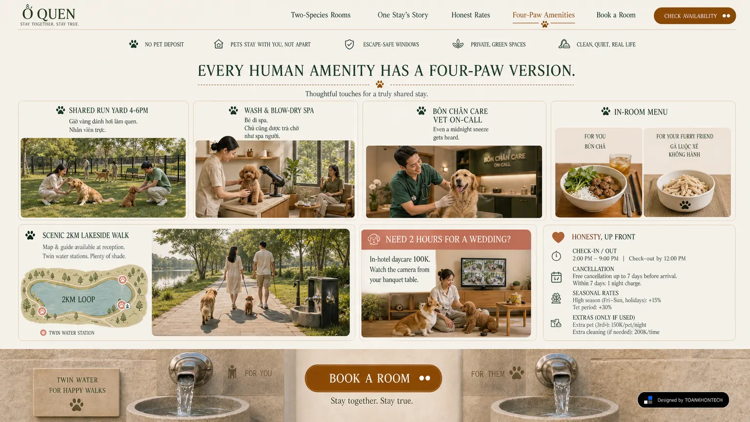 Ổ QUEN website concept artboard focused on local context