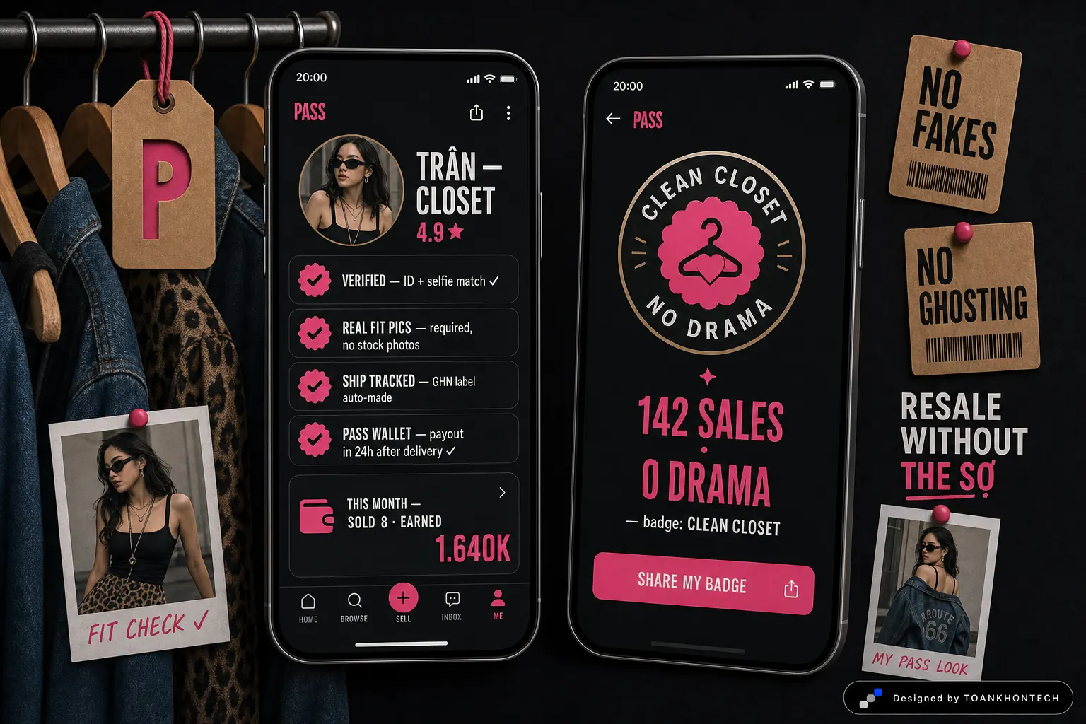 PASS website concept artboard focused on trust