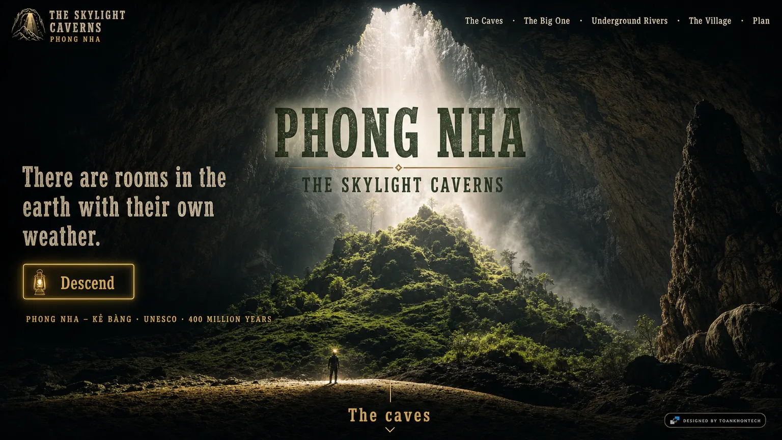 PHONG NHA — THE SKYLIGHT CAVERNS opening interface — a destination and hospitality platform
