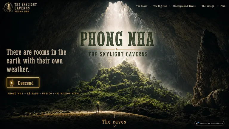 PHONG NHA — THE SKYLIGHT CAVERNS — There are rooms in the earth with their own weather.