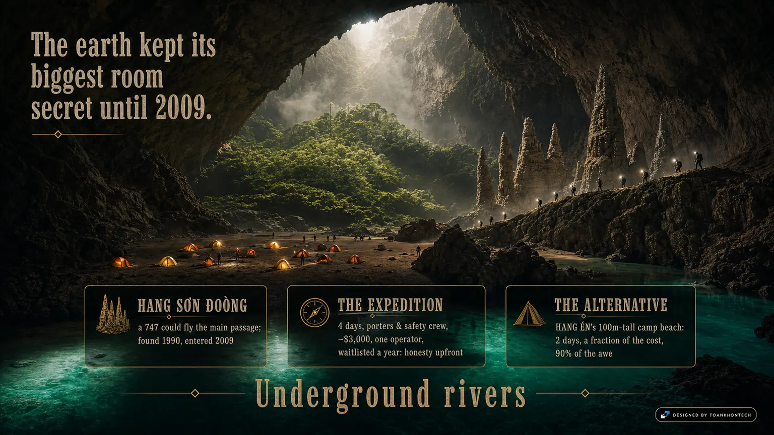 PHONG NHA — THE SKYLIGHT CAVERNS website concept artboard focused on sondoong