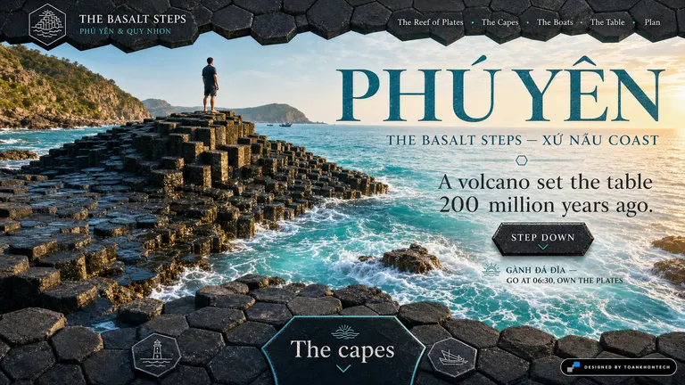 PHÚ YÊN — THE BASALT STEPS — A volcano set the table 200 million years ago.
