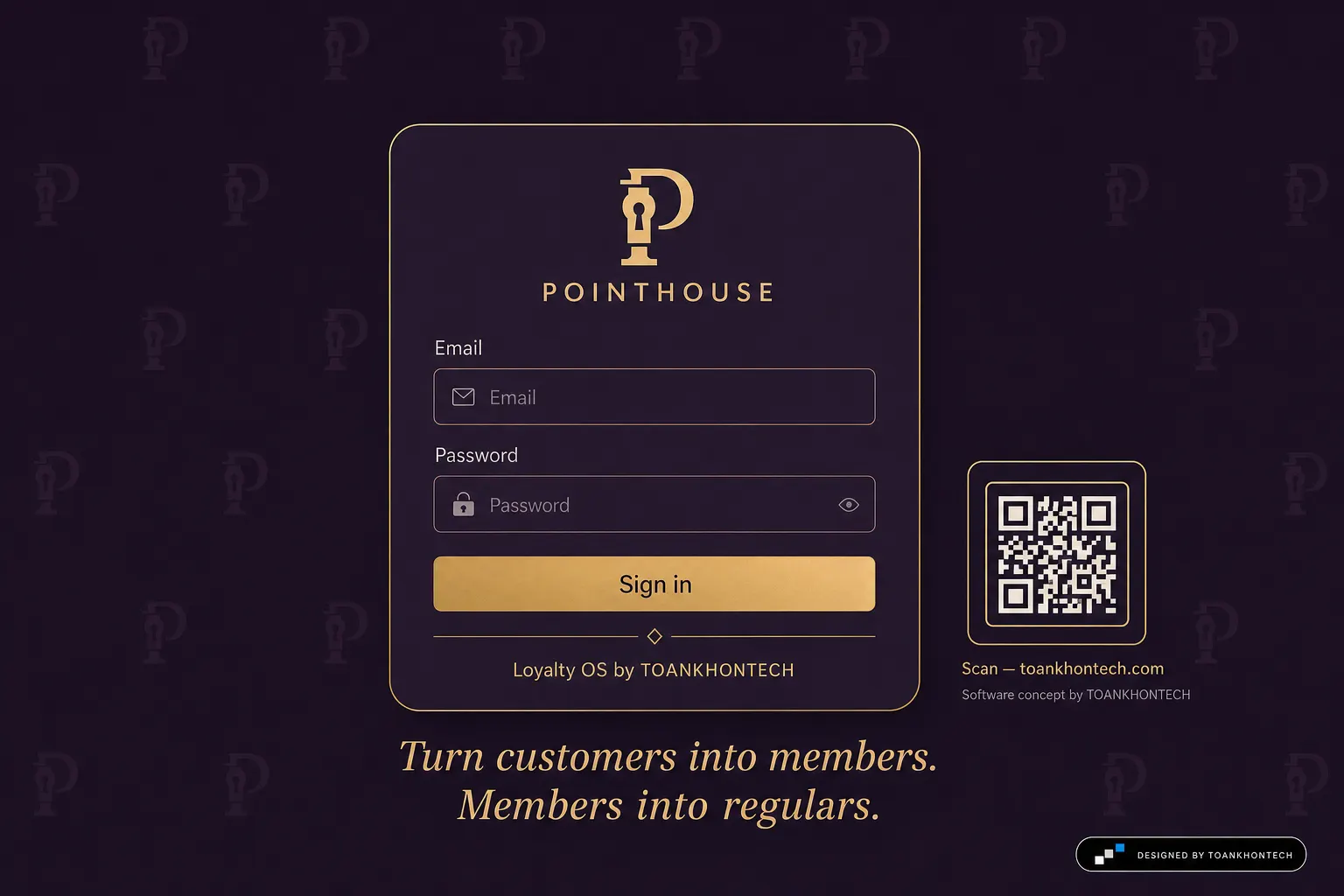 POINTHOUSE website concept artboard focused on access point