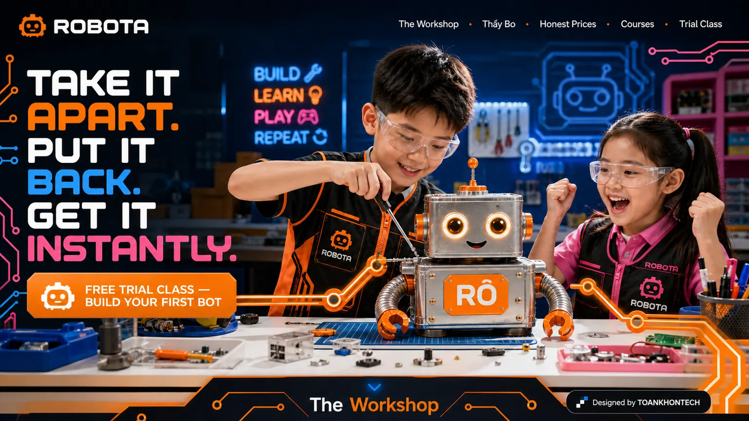ROBOTA — XƯỞNG STEM CHO TRẺ — Take it apart. Put it back. Get it.