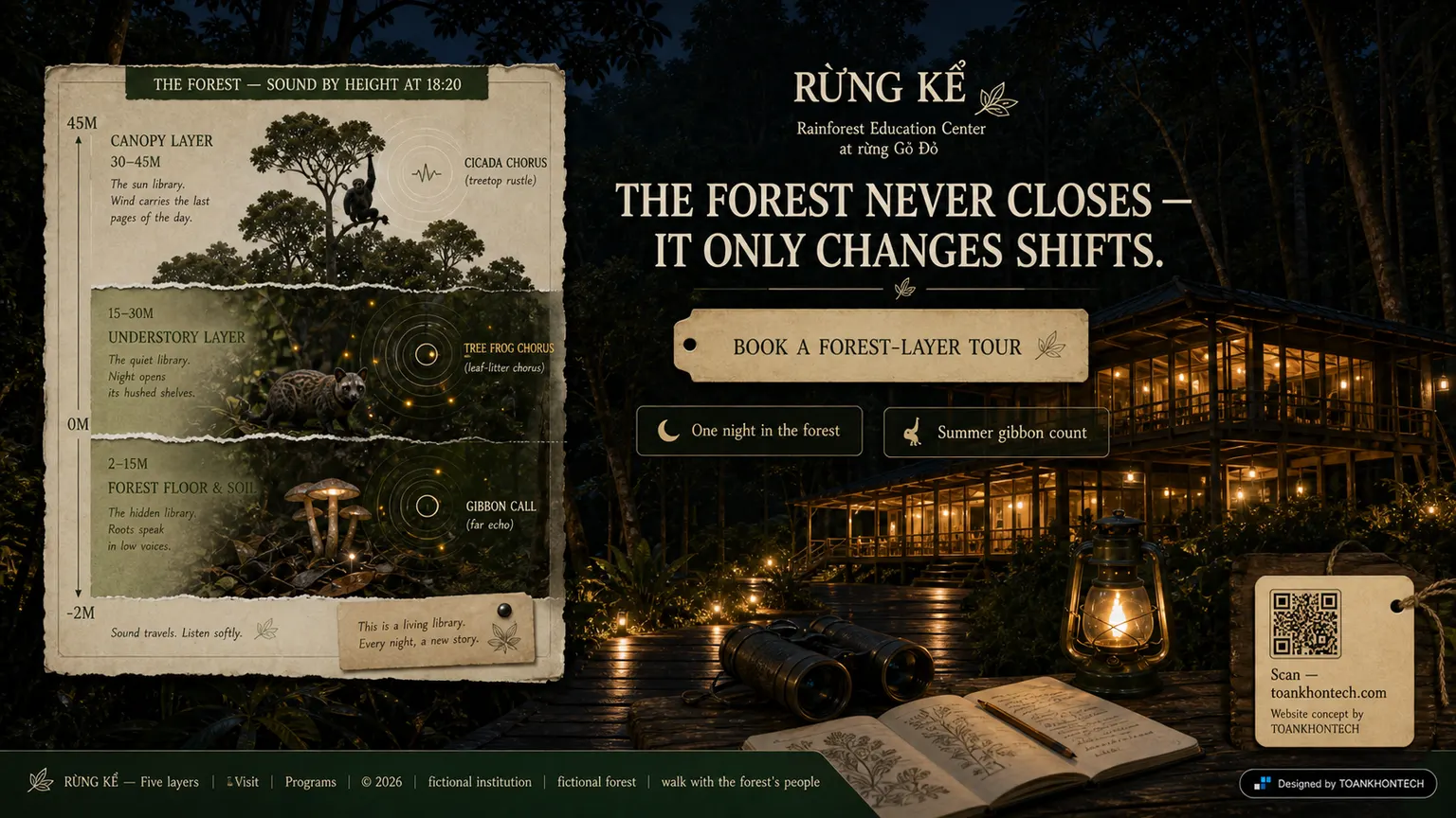 RỪNG KỂ website concept artboard focused on closing invitation