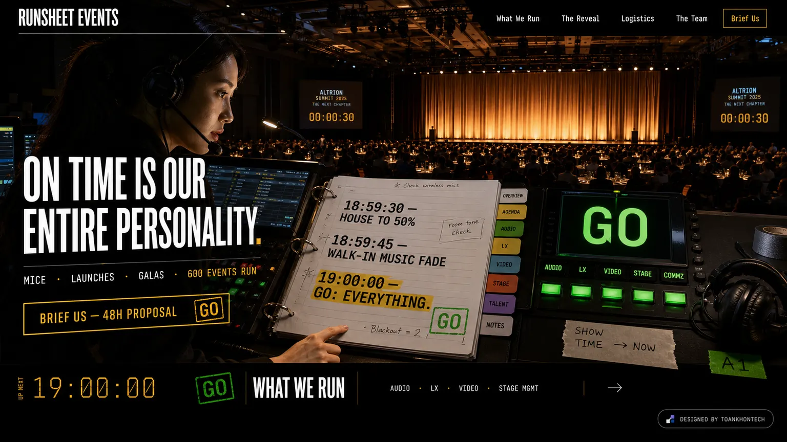 RUNSHEET EVENTS opening interface — a corporate trust platform