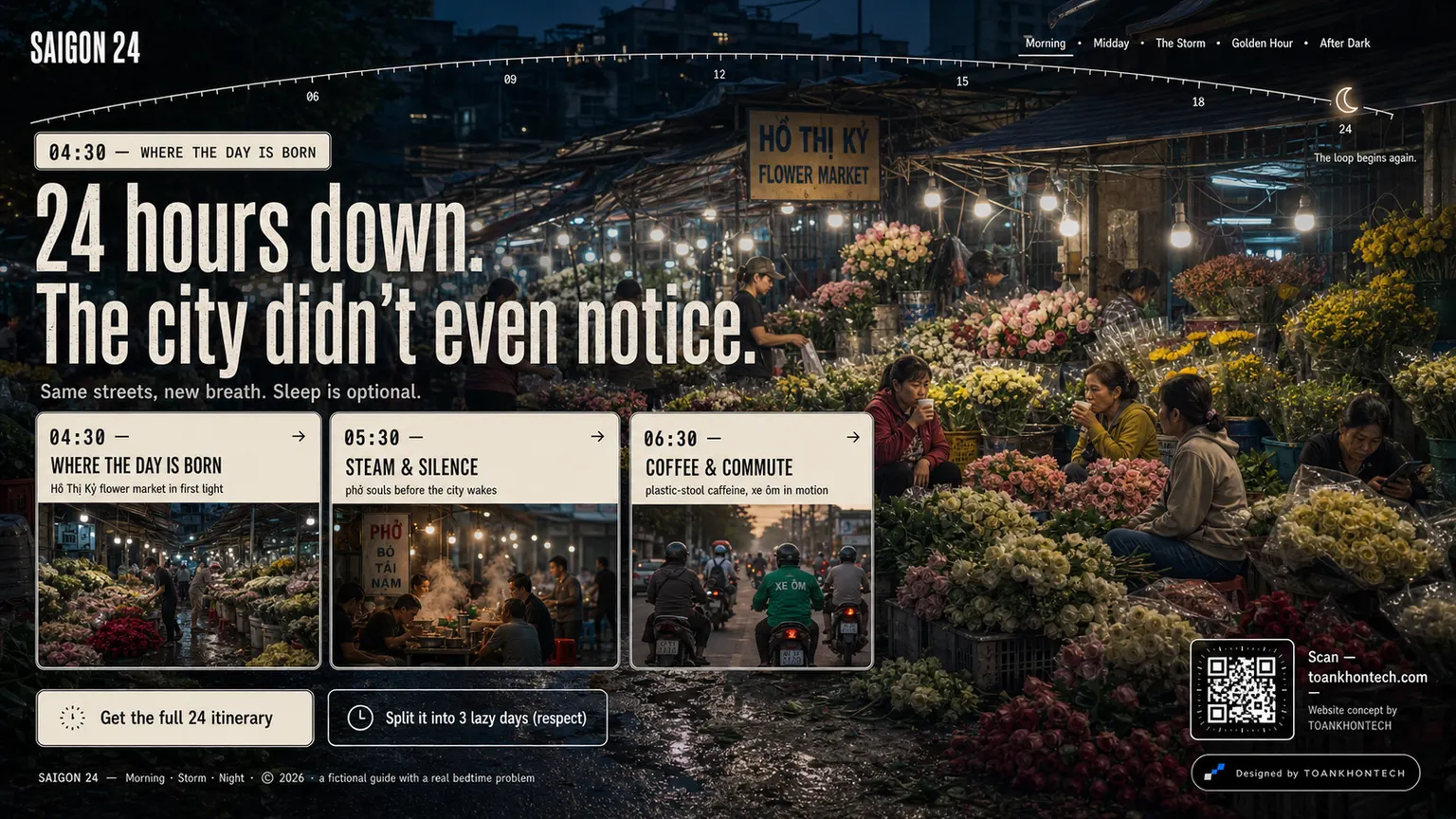 SAIGON 24 website concept artboard focused on closing invitation