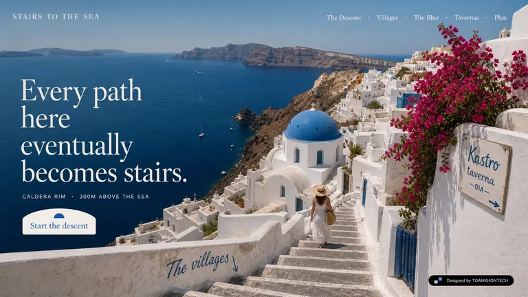 STAIRS TO THE SEA — Every path here eventually becomes stairs.