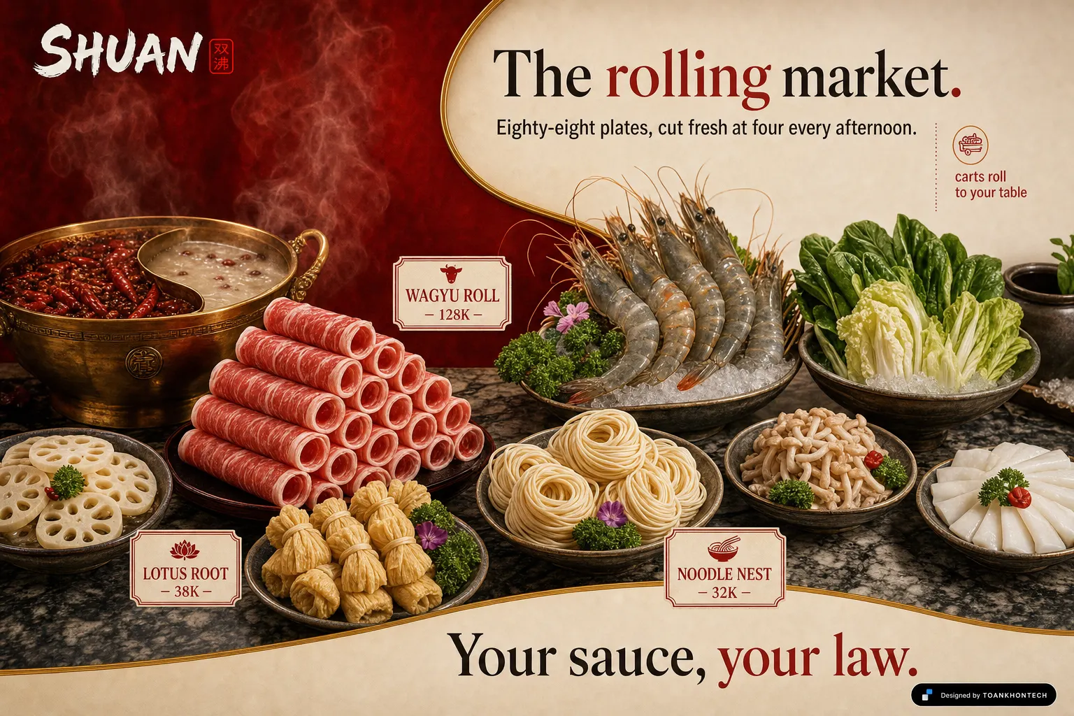 SHUAN website concept artboard focused on market