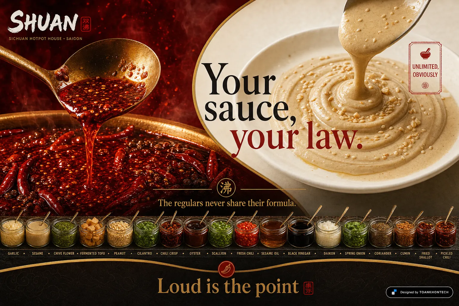 SHUAN website concept artboard focused on saucebar