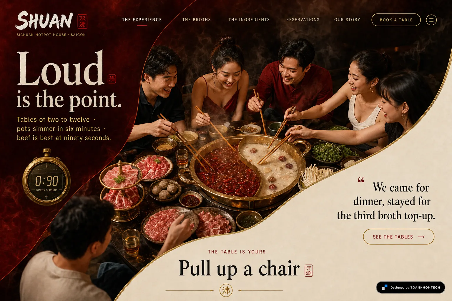 SHUAN website concept artboard focused on table