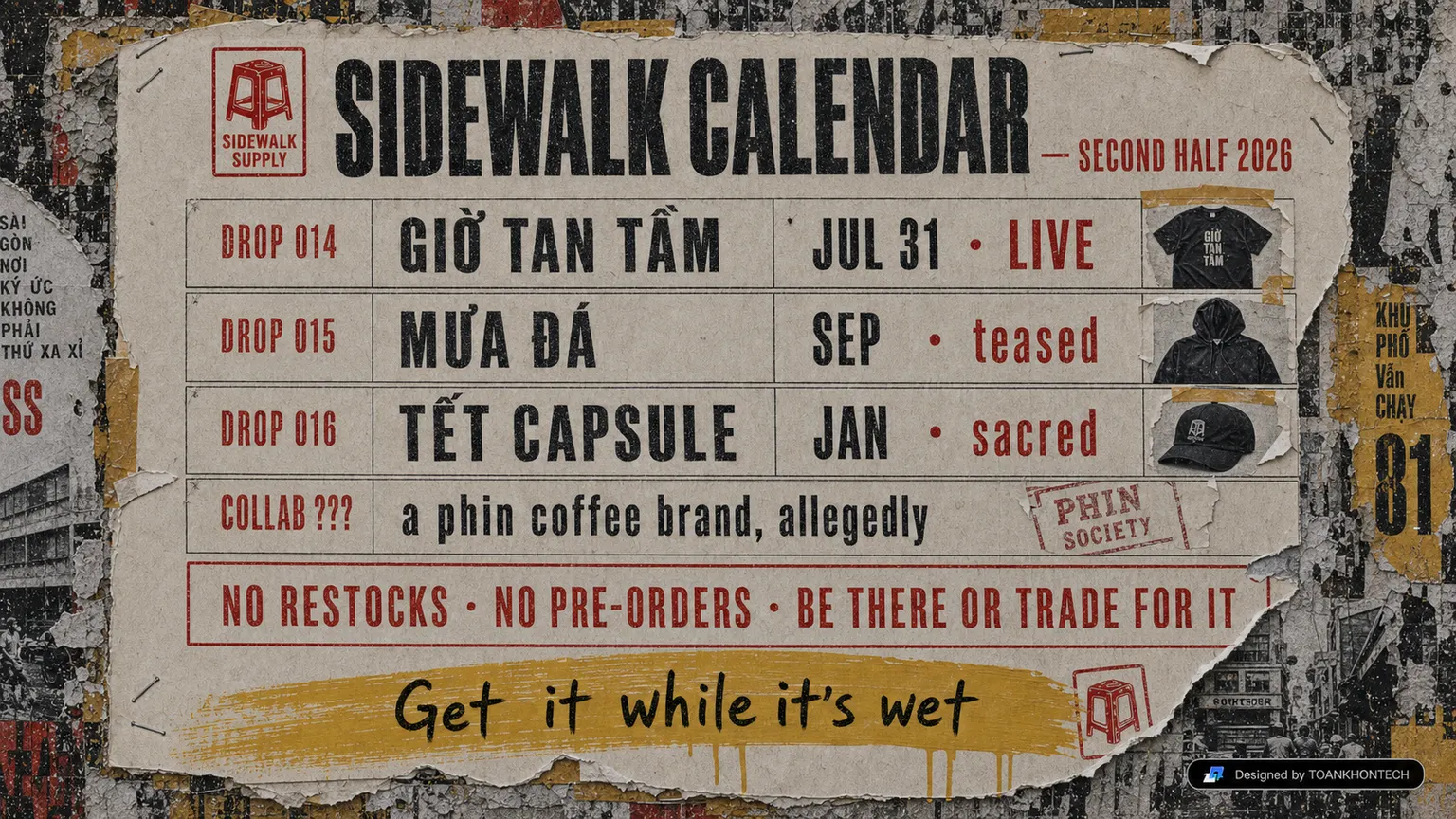 SIDEWALK SUPPLY website concept artboard focused on calendar