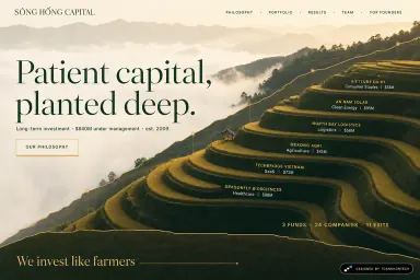 Sông Hồng Capital — Long-term investment · $840M under management · est. 2009.