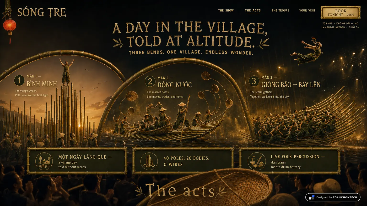 SÓNG TRE website concept artboard focused on theshow