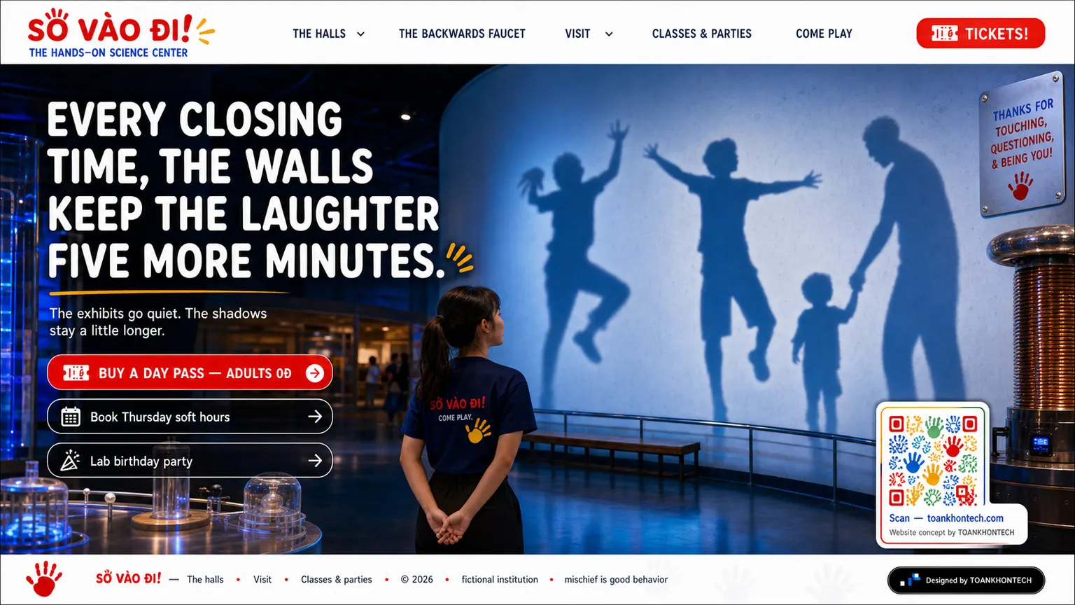 SỜ VÀO ĐI! website concept artboard focused on closing invitation
