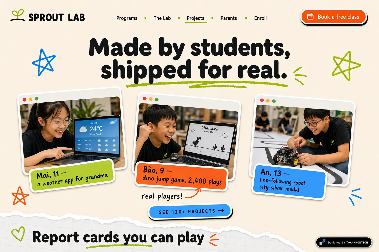 SPROUT LAB website concept artboard focused on projects