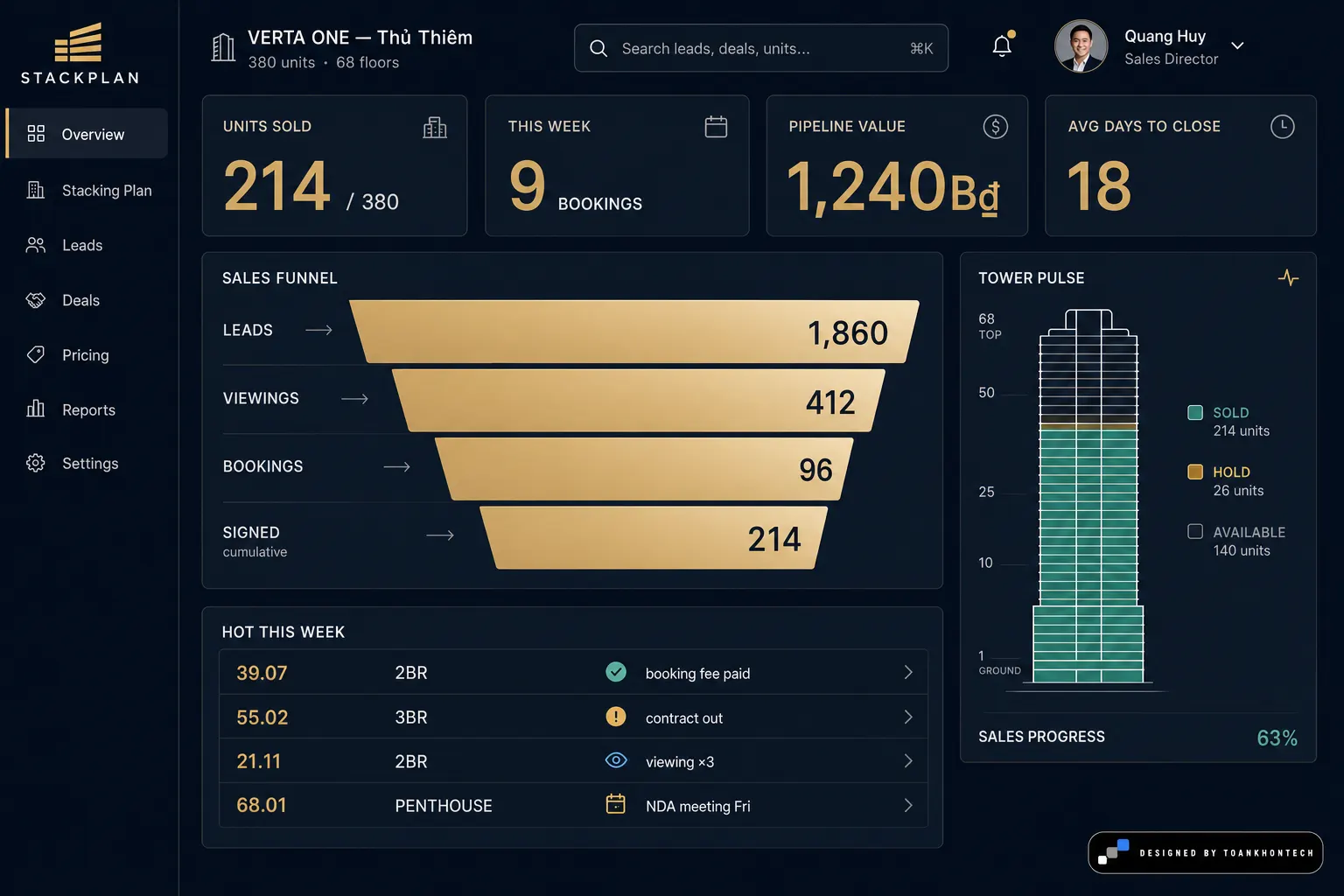 STACKPLAN opening interface — an operations software website