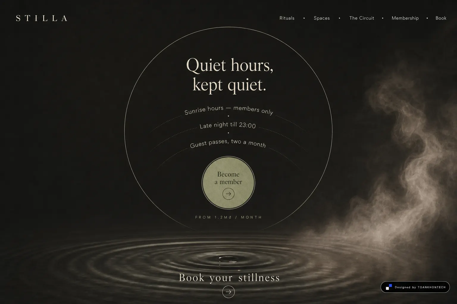 STILLA website concept artboard focused on membership