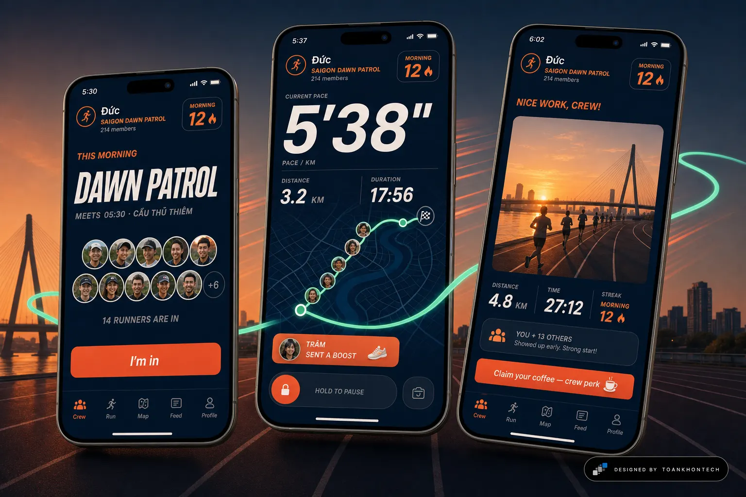 STRIDE website concept artboard focused on flow