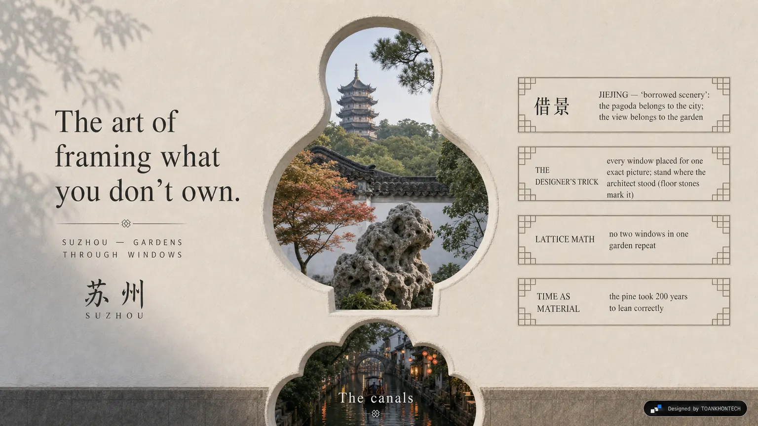 苏州 — GARDENS THROUGH WINDOWS website concept artboard focused on borrowed