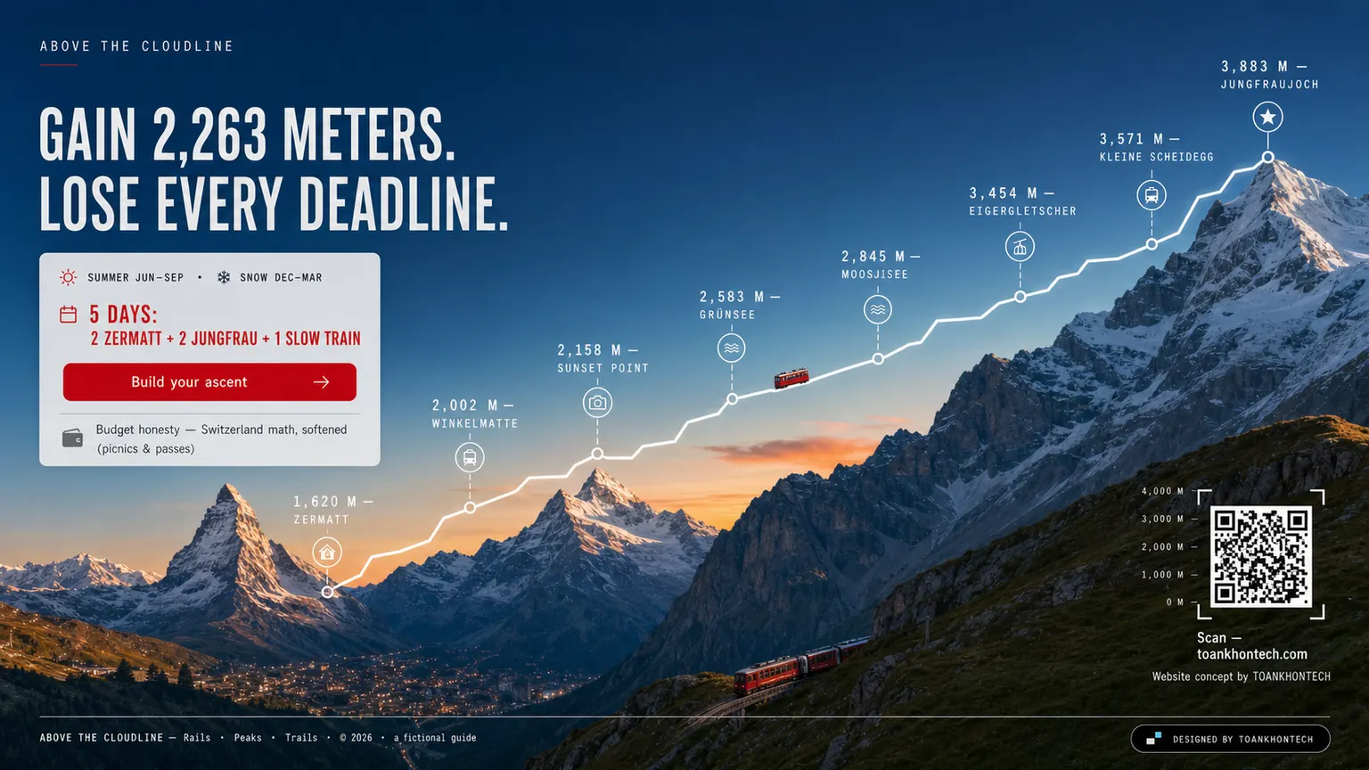 ABOVE THE CLOUDLINE website concept artboard focused on closing invitation