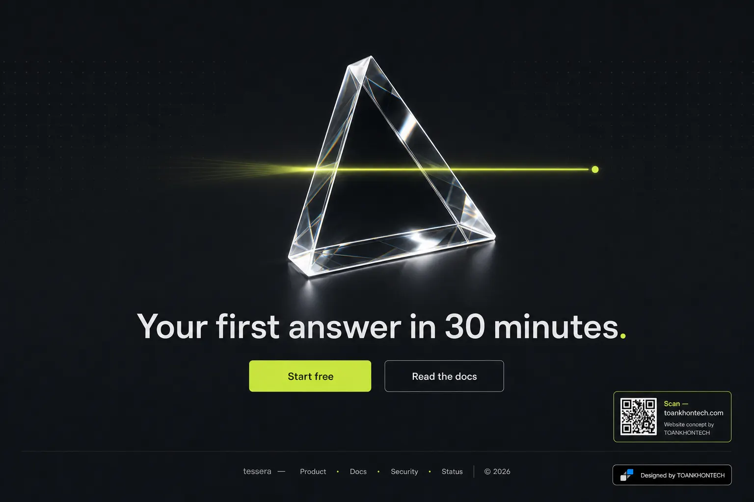 tessera website concept artboard focused on closing invitation