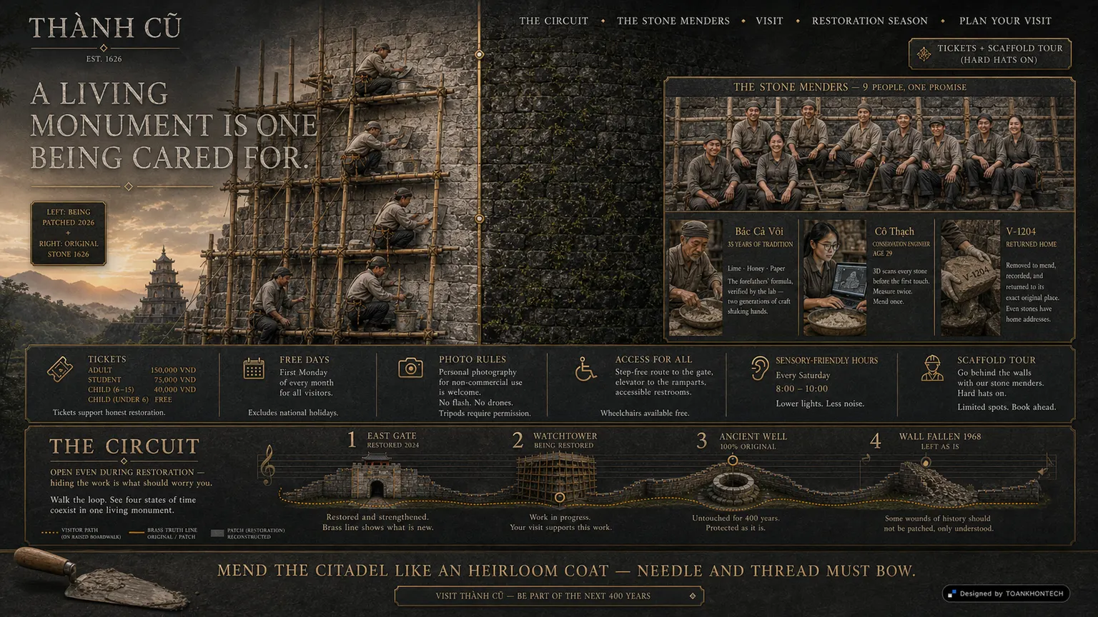 THÀNH CŨ website concept artboard focused on collection object