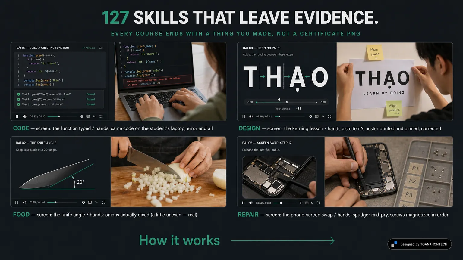 THẠO website concept artboard focused on skills