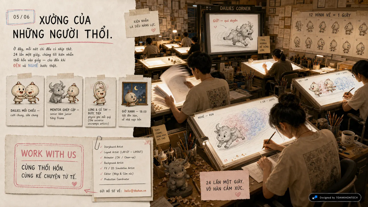 THỔI HỒN ANIMATION website concept artboard focused on thefloor