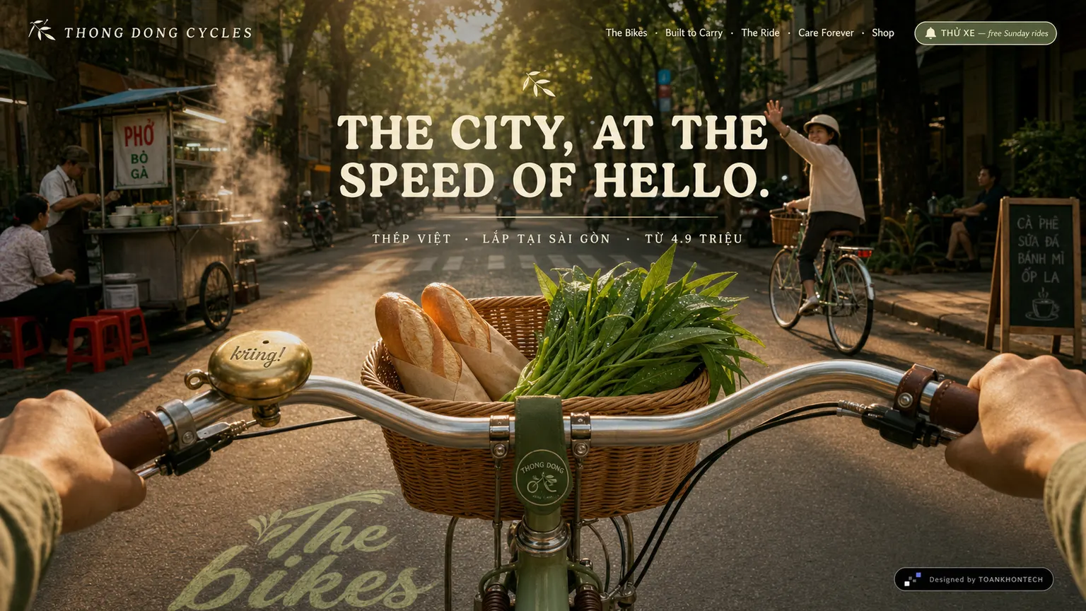 THONG DONG CYCLES opening interface — a mobility and transport website