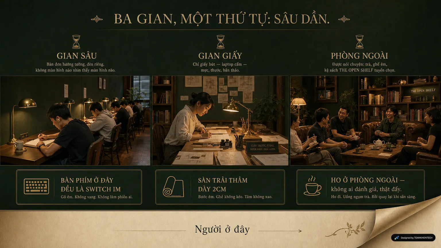 THƯ PHÒNG website concept artboard focused on thespace