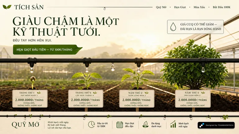 TÍCH SẢN — Giàu chậm là một kỹ thuật tưới.