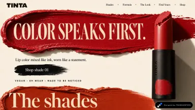 TINTA — Lip color mixed like ink, worn like a statement.