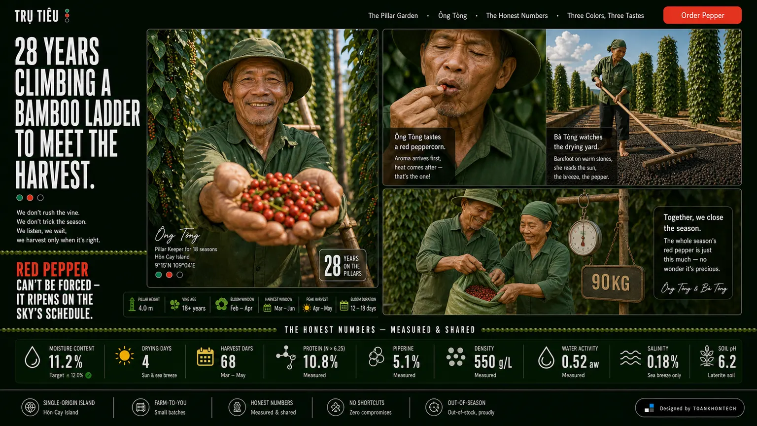 TRỤ TIÊU website concept artboard focused on maker record
