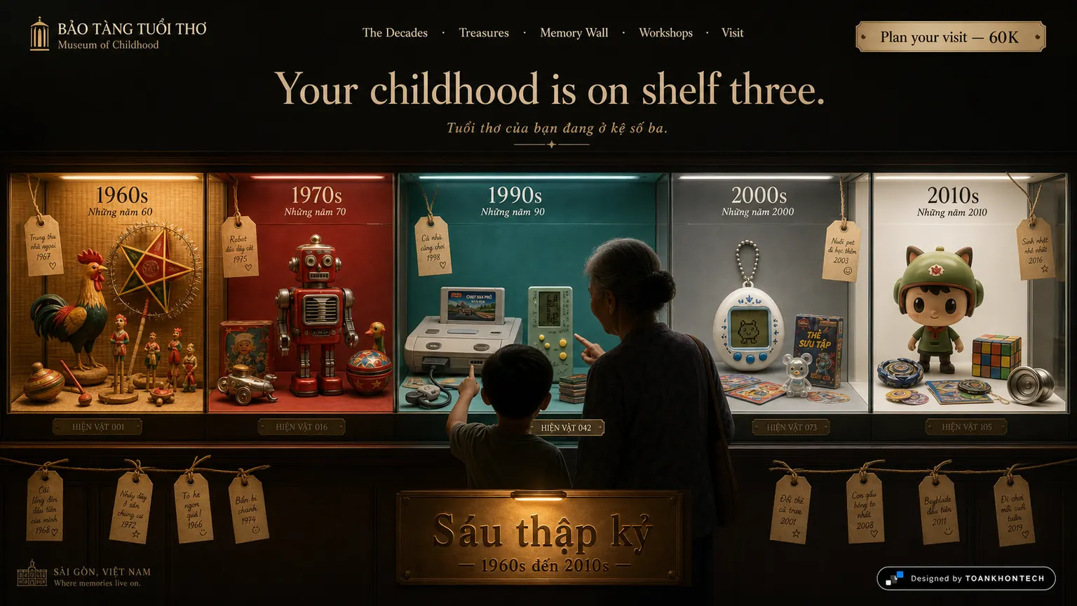 BẢO TÀNG TUỔI THƠ opening interface — an interactive cultural website