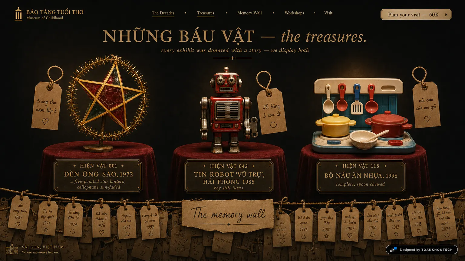 BẢO TÀNG TUỔI THƠ website concept artboard focused on treasures