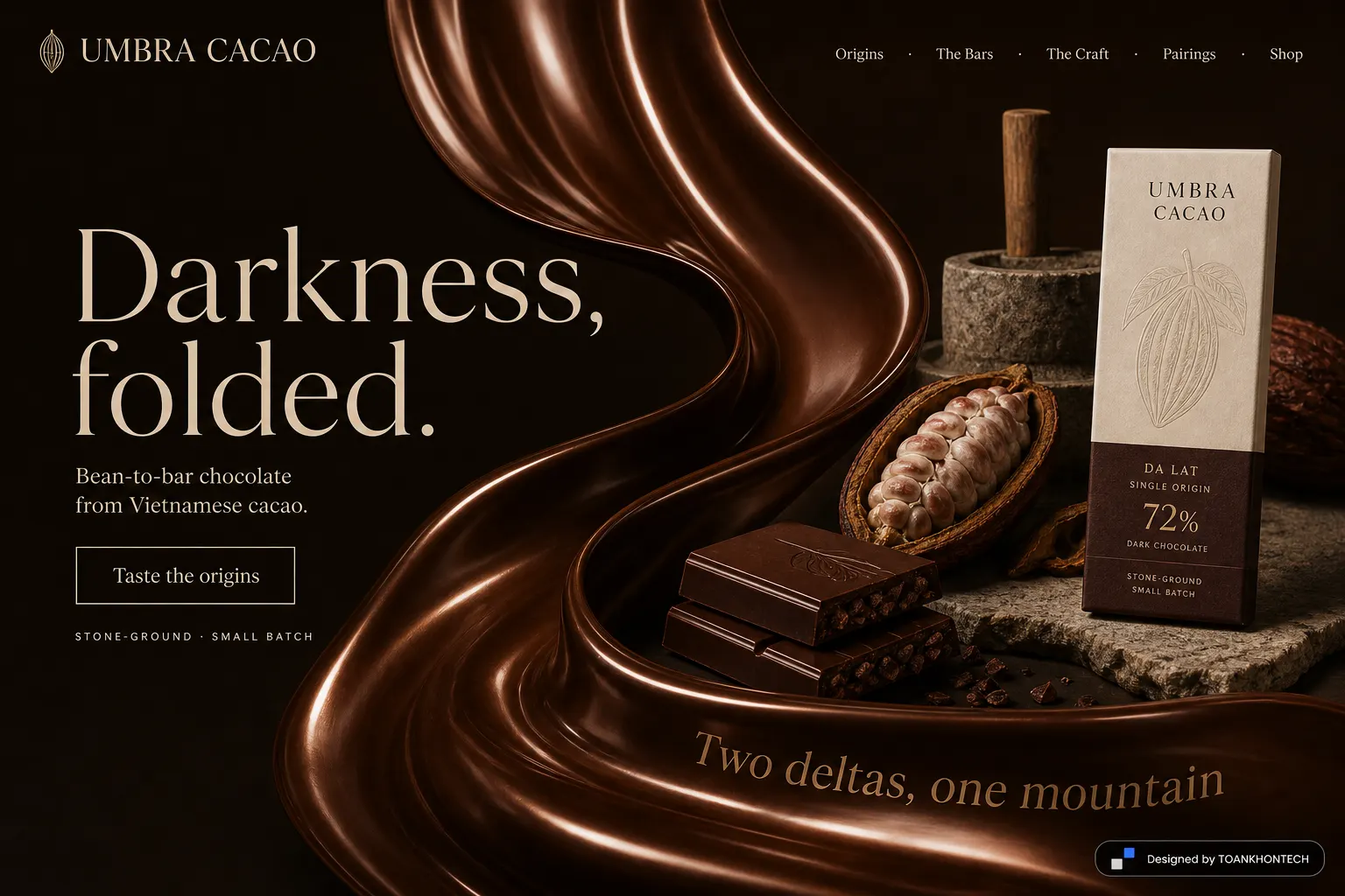 UMBRA CACAO opening interface — a consumer product website