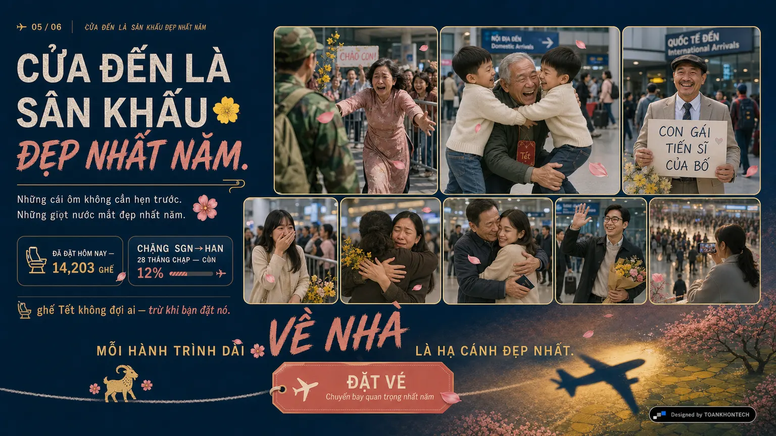 HẢI ÂU AIRWAYS · VỀ NHÀ website concept artboard focused on proof