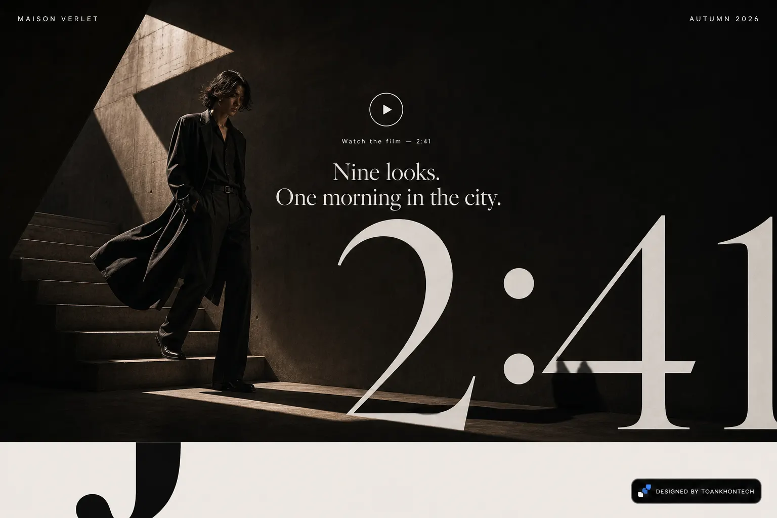 MAISON VERLET website concept artboard focused on film