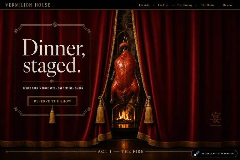 VERMILION HOUSE — PEKING DUCK IN THREE ACTS · ONE SEATING · SAIGON