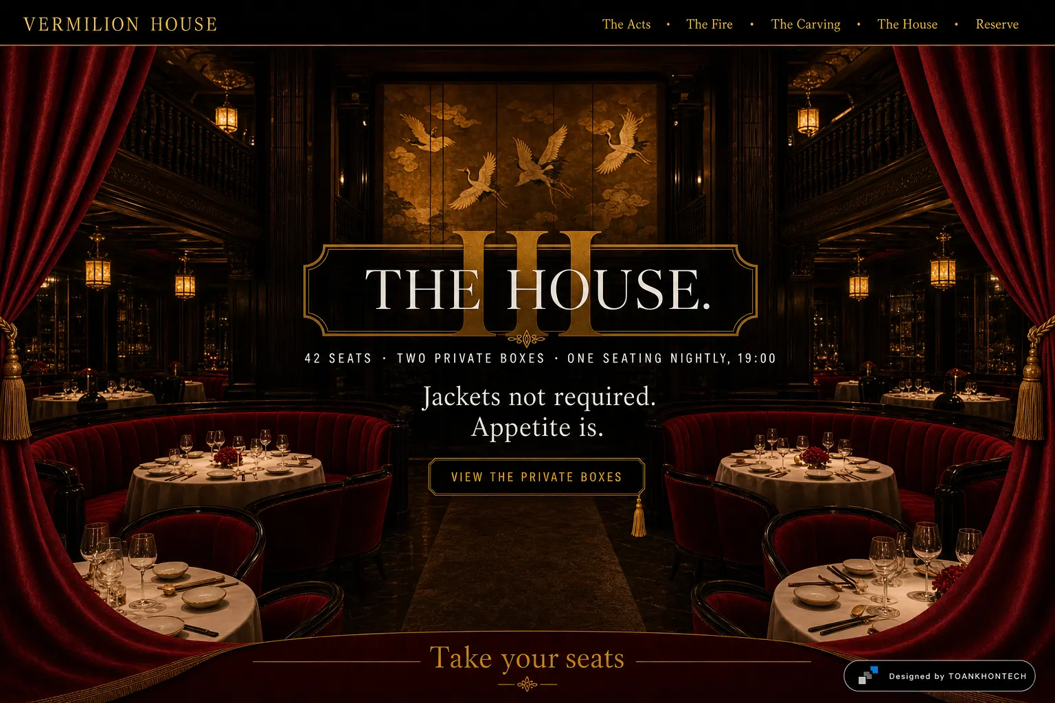 VERMILION HOUSE website concept artboard focused on house