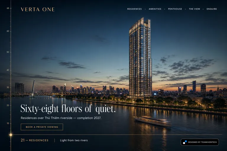 VERTA ONE — Residences over Thủ Thiêm riverside — completion 2027.