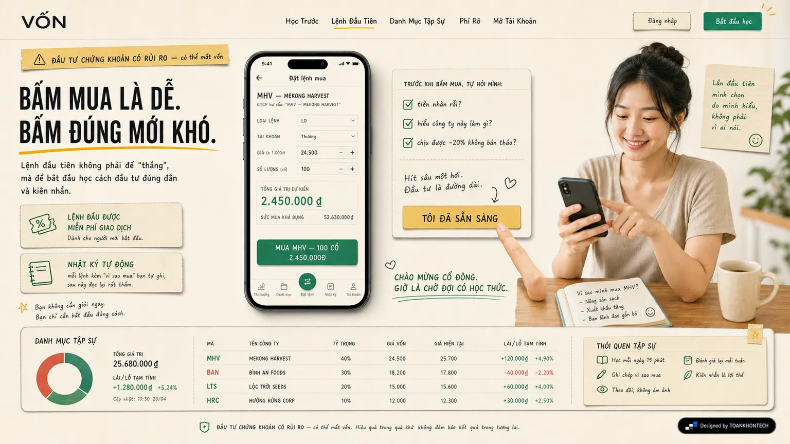 VỐN website concept artboard focused on firstorder