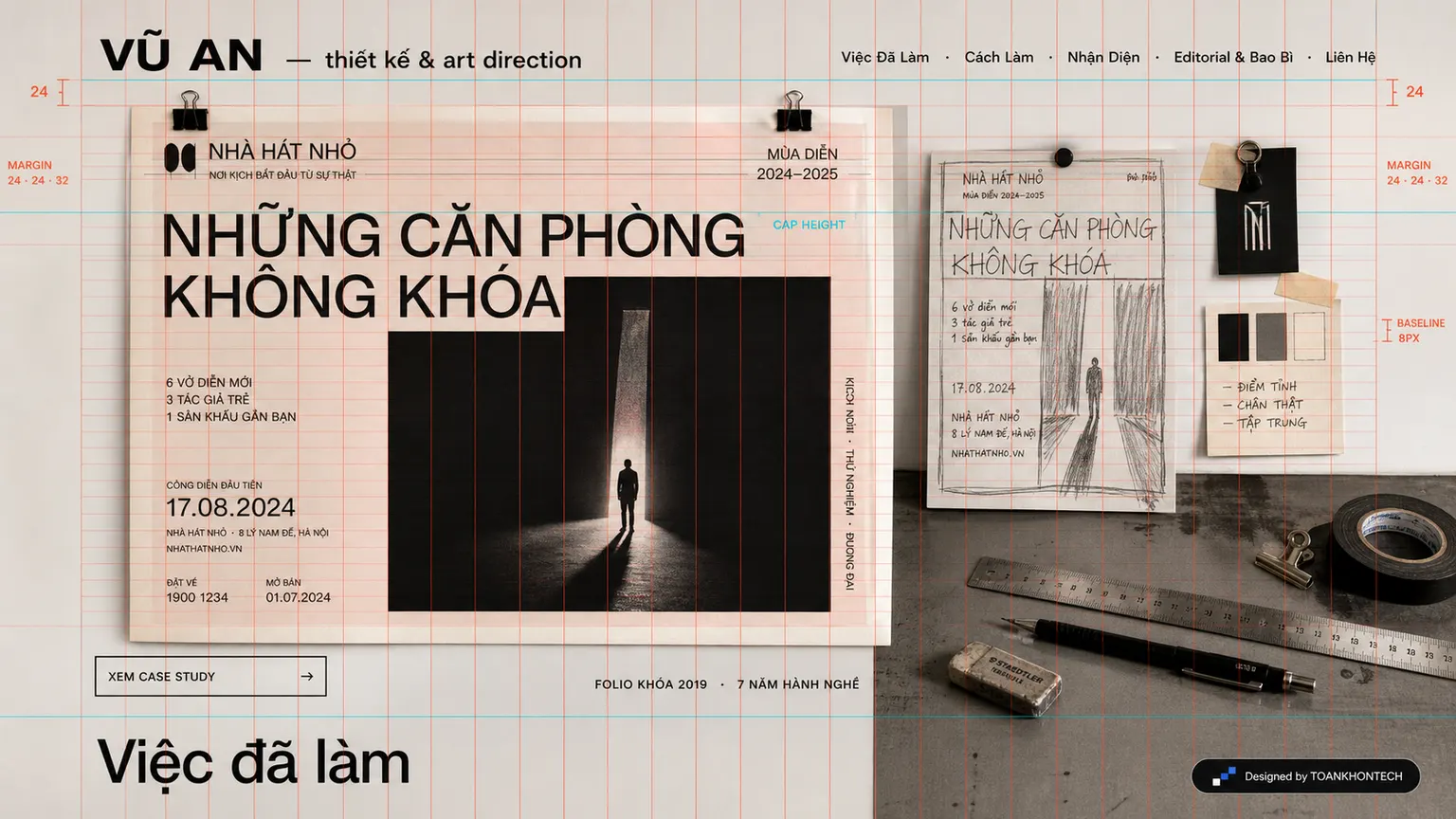 VŨ AN opening interface — a creative practice portfolio