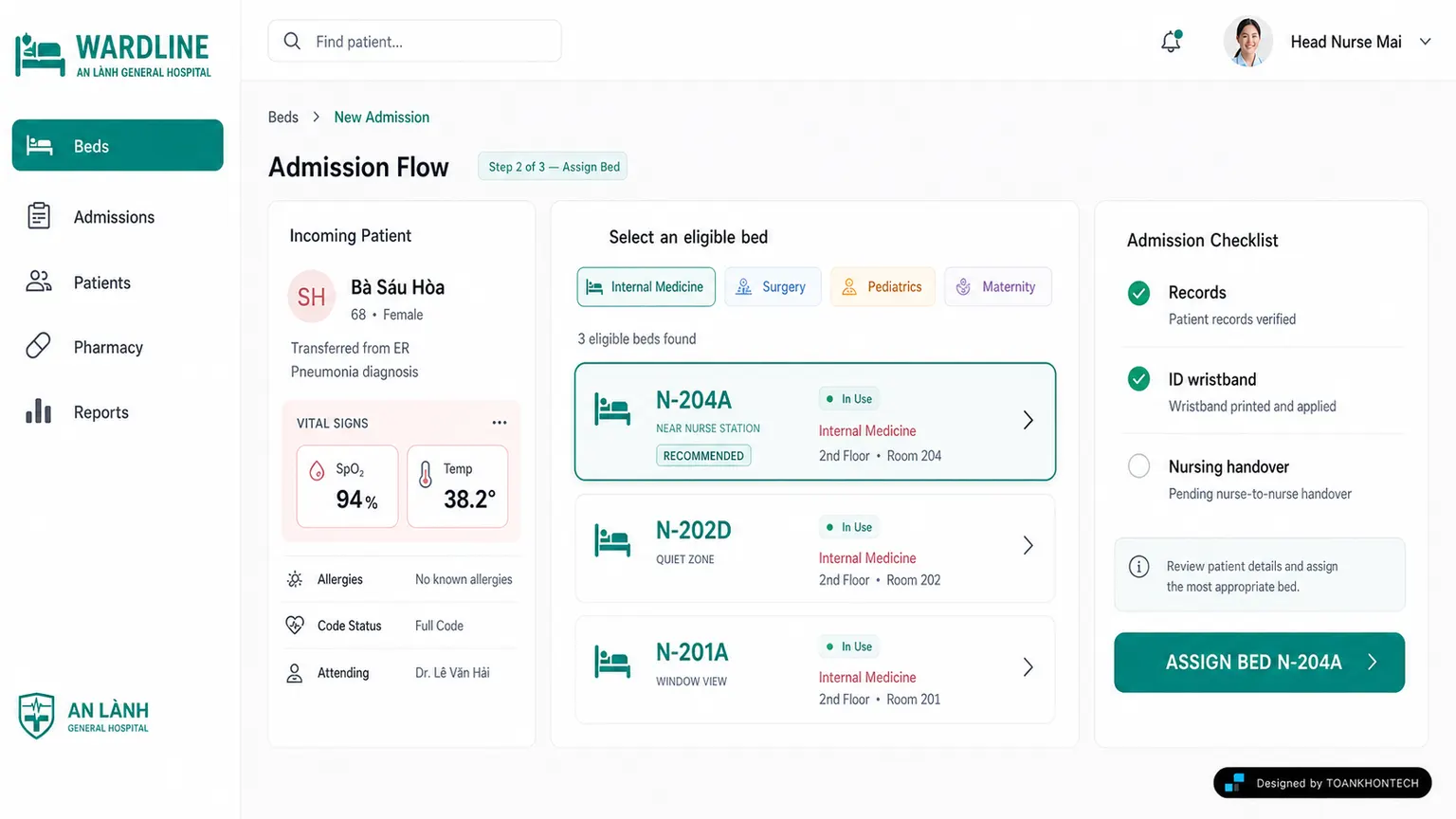 WARDLINE website concept artboard focused on live workflow