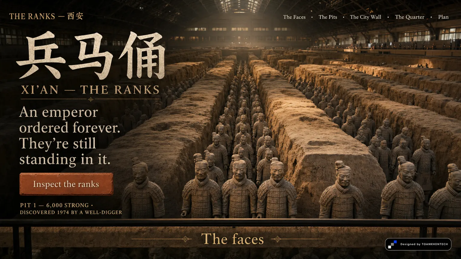 兵马俑 — XI'AN, THE RANKS opening interface — a destination and hospitality platform