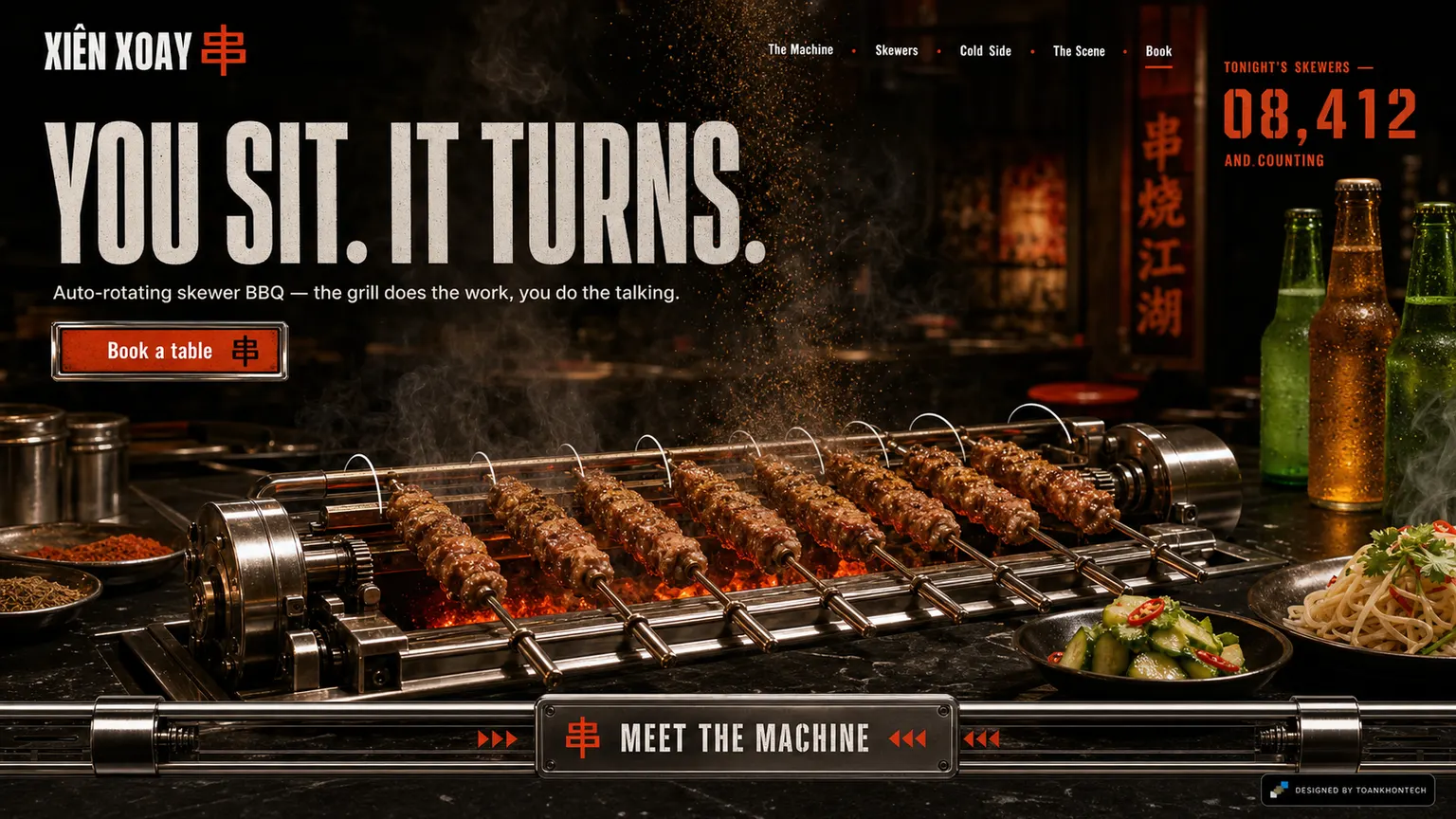 XIÊN XOAY opening interface — an accessible food brand website