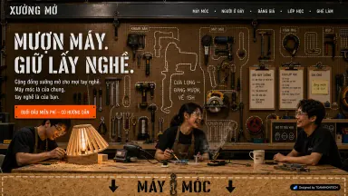 XƯỞNG MỞ — Mượn máy. Giữ lấy nghề.